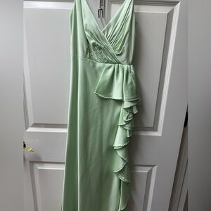 Mac Duggal Asymmetrical Mint Green Dress
